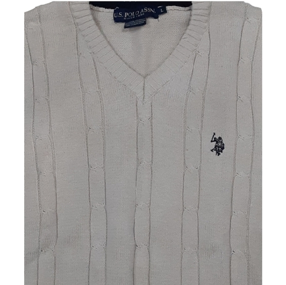 VINTAGE Light Academia Style cable knit vest size L - Picture 2 of 5